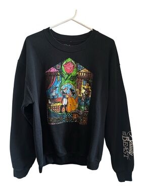 Disney Black Beauty and the Beast Stained-Glass Crewneck Sweatshirt